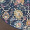 Homeroots 4 ft. Round Navy Blue Floral Buds Area Rug 385228 - alternate 6